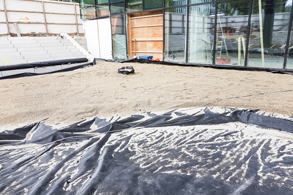 Waterretentie op dak parkeergarage Goede Doelen Loterijen in Amsterdam